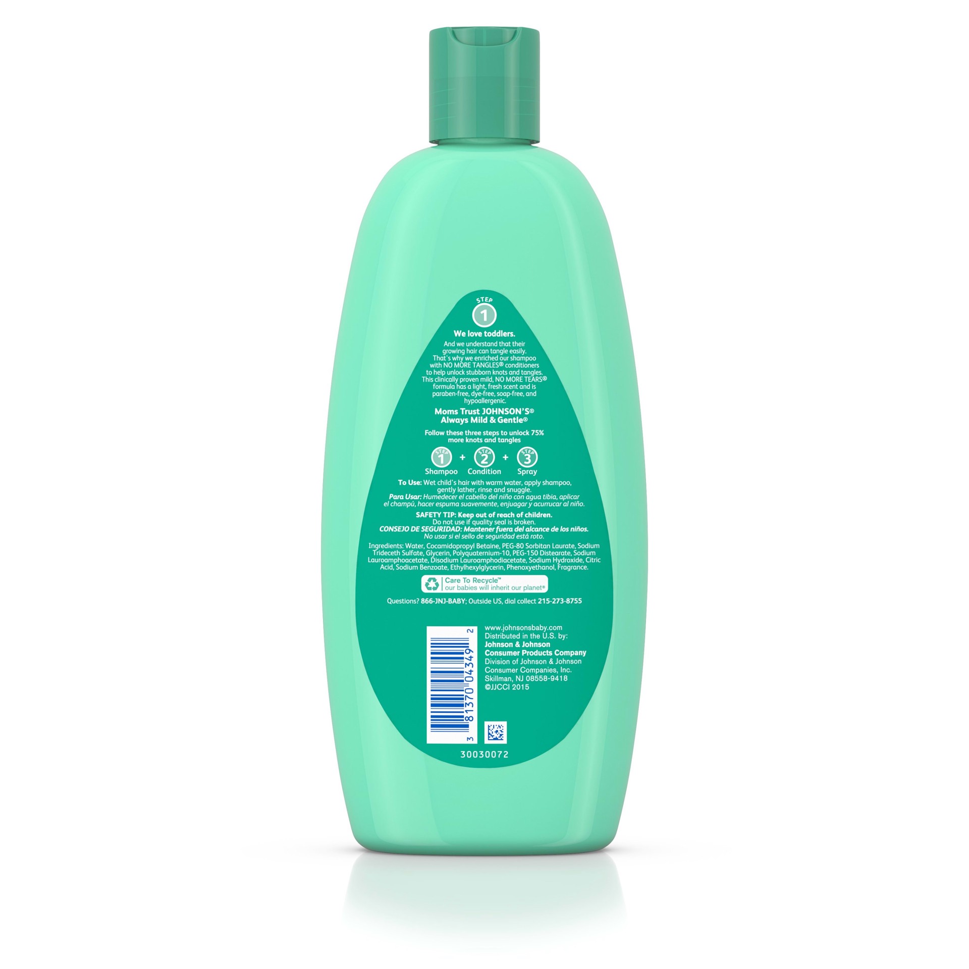 slide 4 of 5, Johnson's JOHNSON'S NO MORE TANGLES Shampoo, 18 Fl. Oz, 18 oz