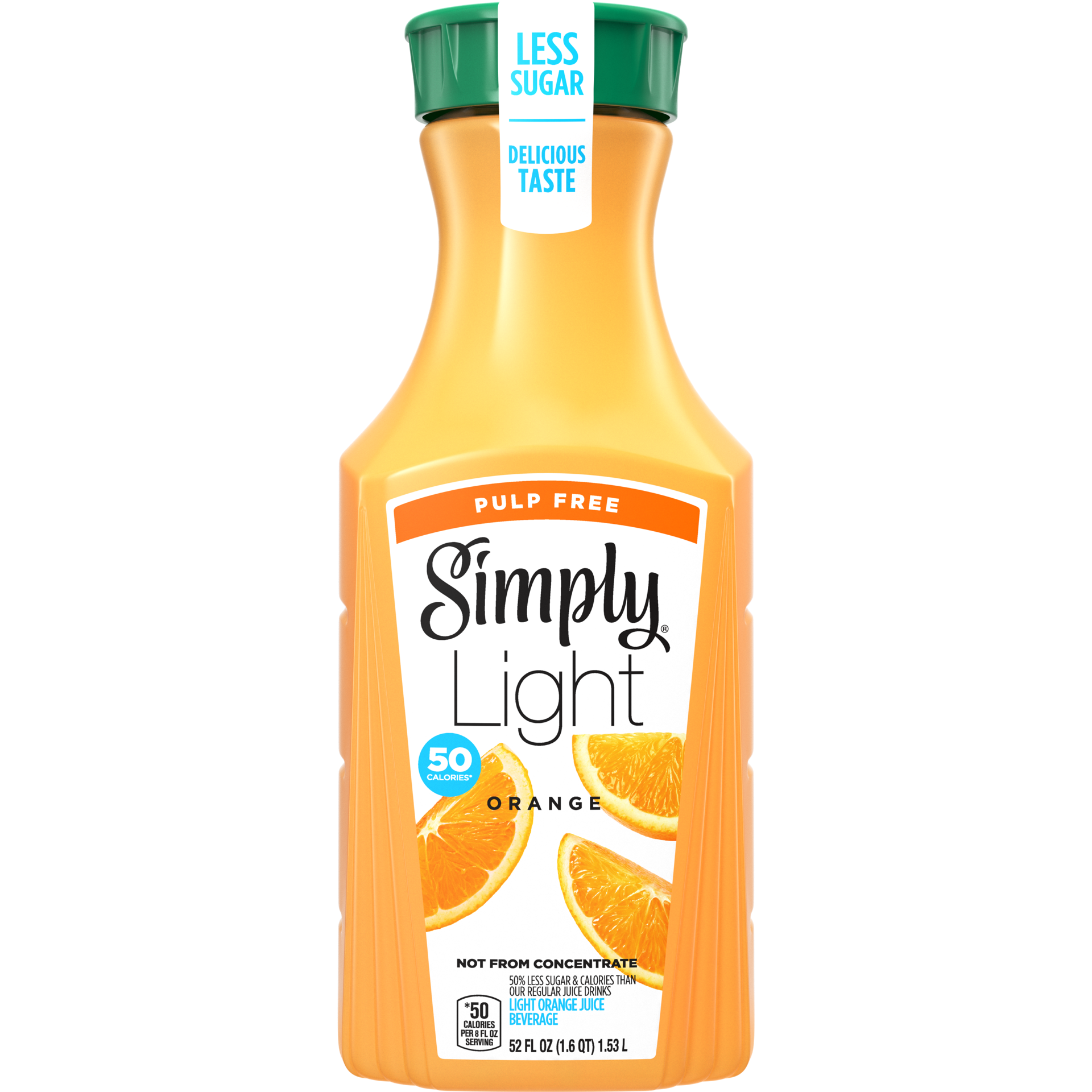 slide 1 of 5, Simply Light Orange Pulp Free Bottle, 52 fl oz, 1 ct