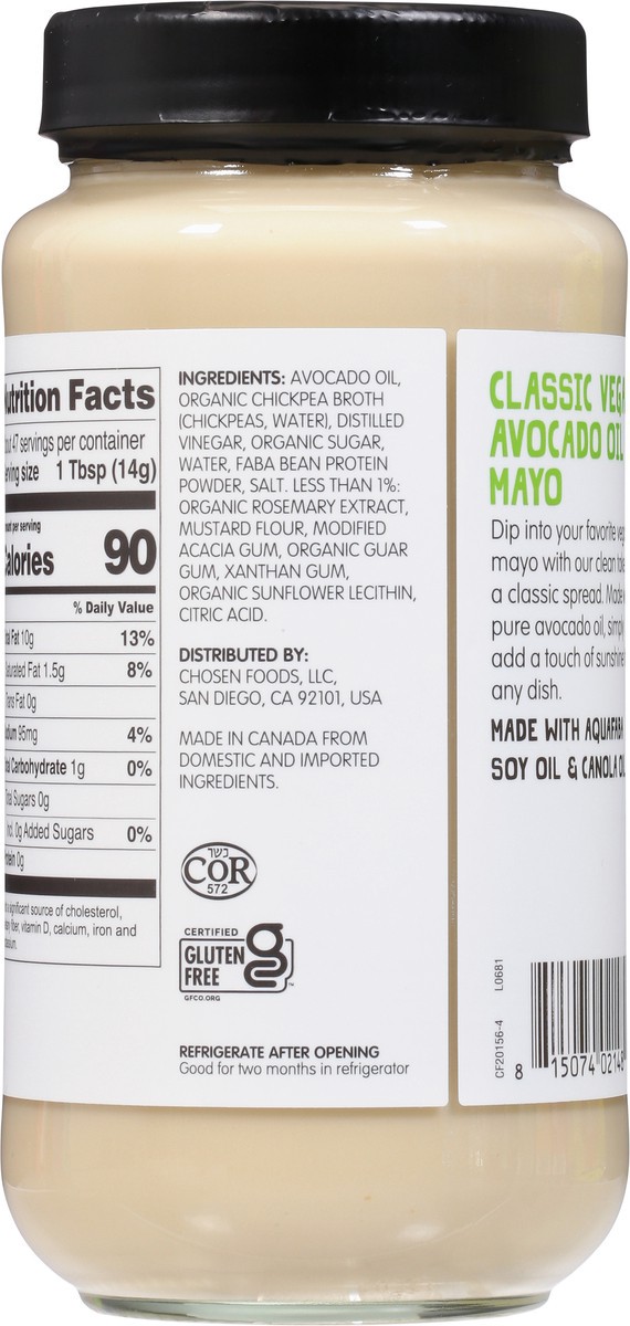 slide 11 of 11, Chosen Foods Vegan Mayo 24 oz, 24 oz