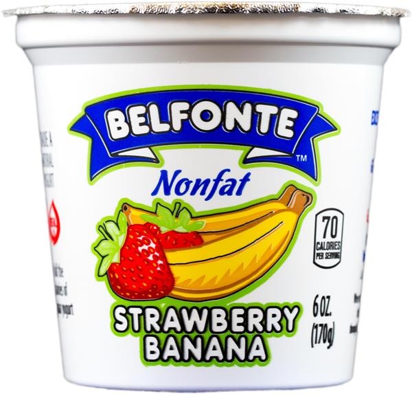 slide 1 of 1, Belfonte Nonfat Strawberry Banana Yogurt, 6 oz