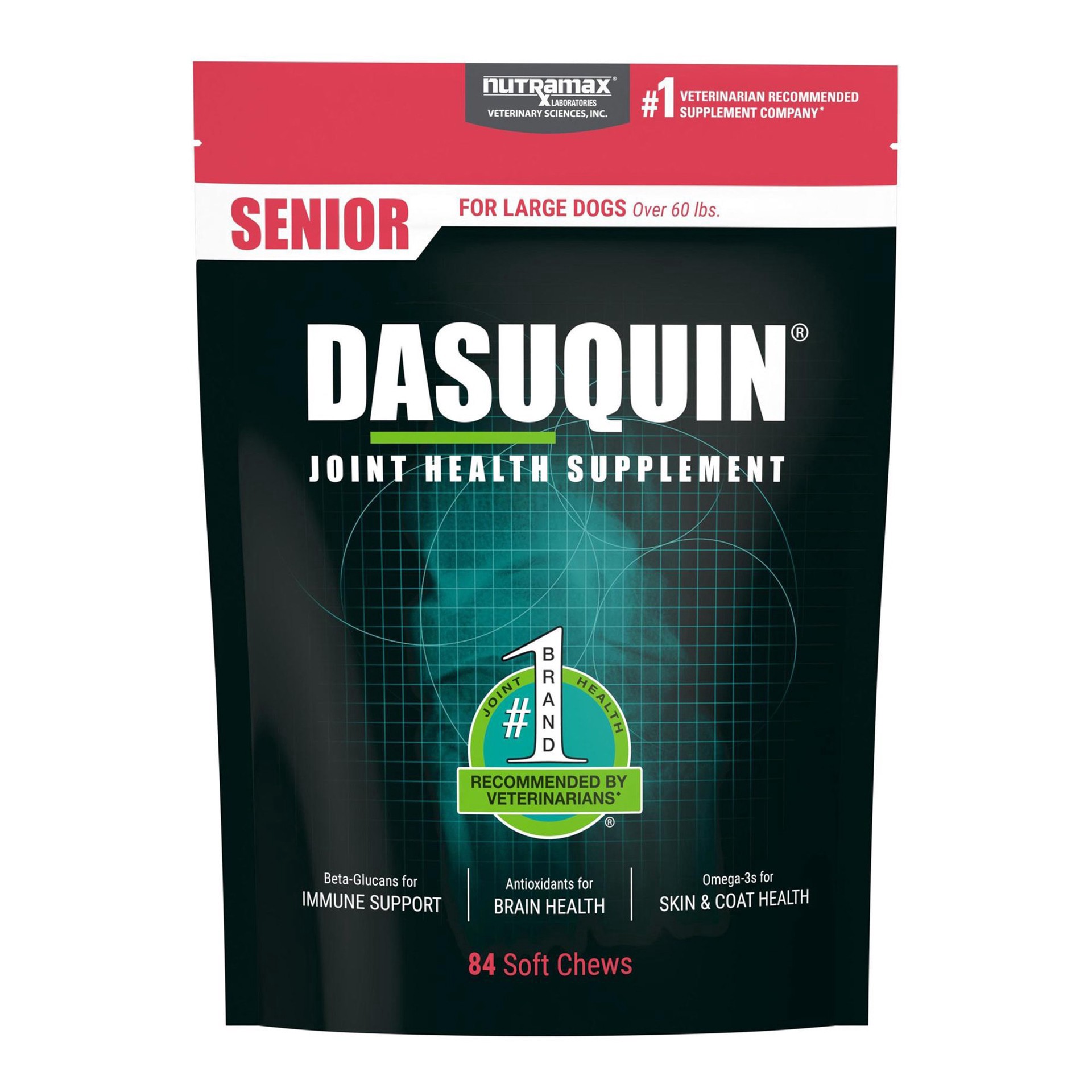 slide 1 of 1, Nutramax Pet Nutramax Dasuquin Joint Health Supplement for Large Senior Dogs Over 60 lbs, Soft Chews, 84 Count, 84 ct