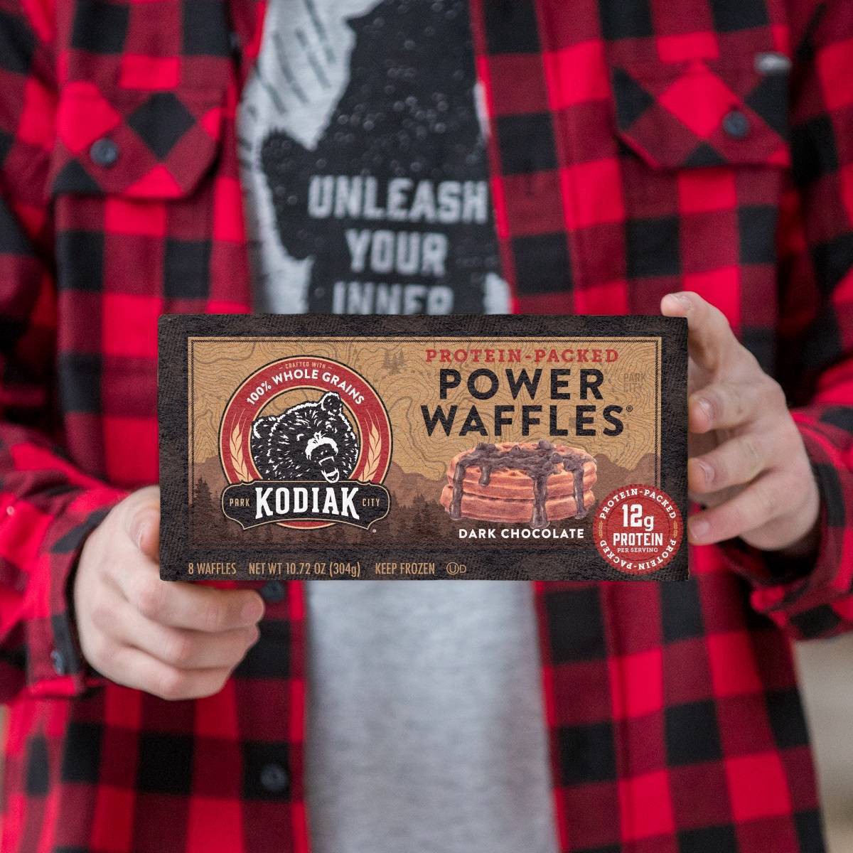 slide 9 of 11, Kodiak Cakes Power Waffles, Dark Chocolate, 10.72 oz/8 ct, 