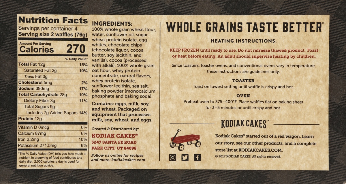 Kodiak Cakes Dark Chocolate Power Waffles 8 ct Shipt