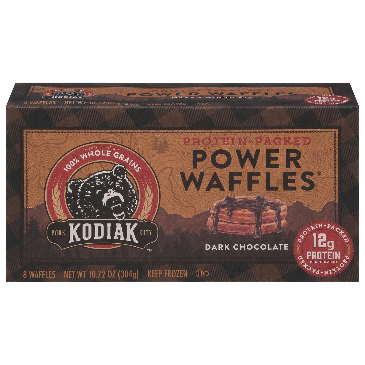 slide 1 of 6, Kodiak Cakes Dark Chocolate Power Waffles, 8 ct