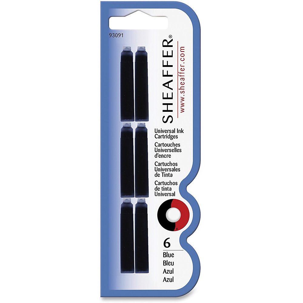 slide 1 of 1, Sheaffer Skrip Ink Cartridges, Medium Point, Blue Ink, Pack Of 6, 6 ct