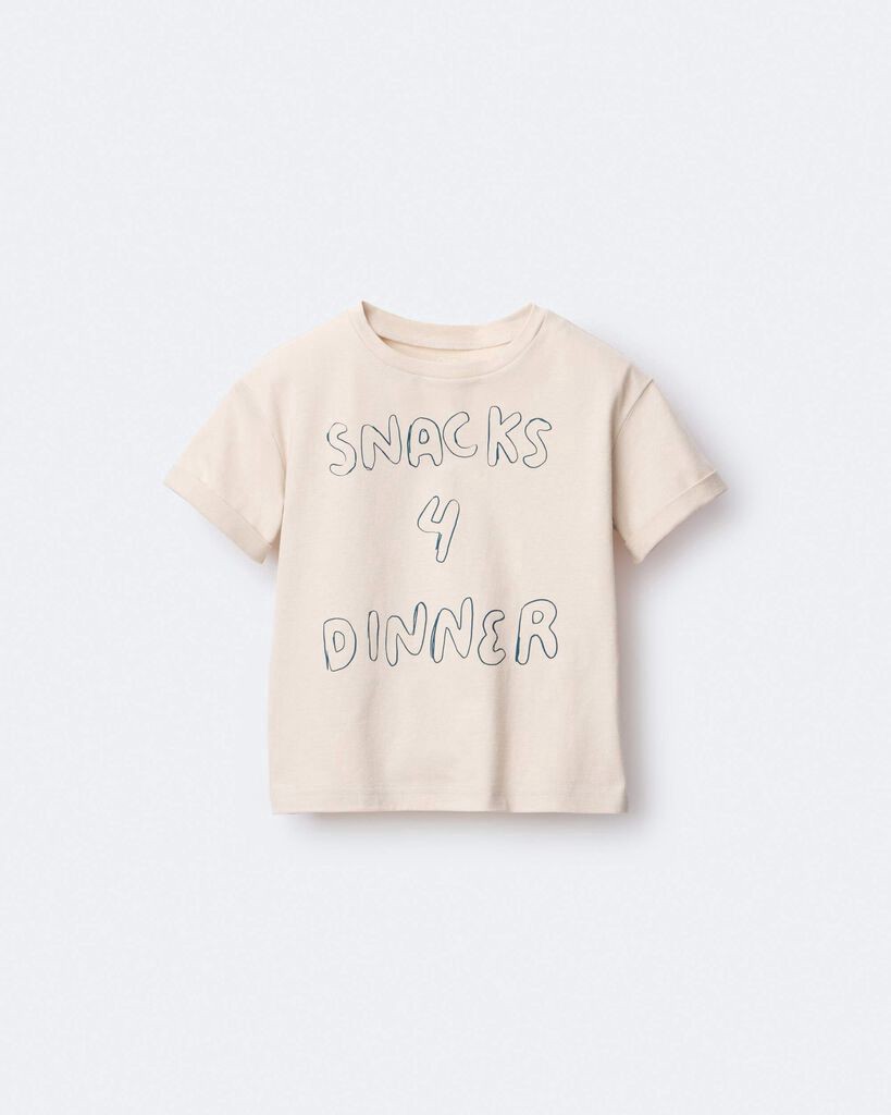 slide 5 of 6, Otteravenue Toddler Boy Snacks 4 Dinner Short-Sleeve Graphic Tee - Khaki Khaki 3T, 1 ct