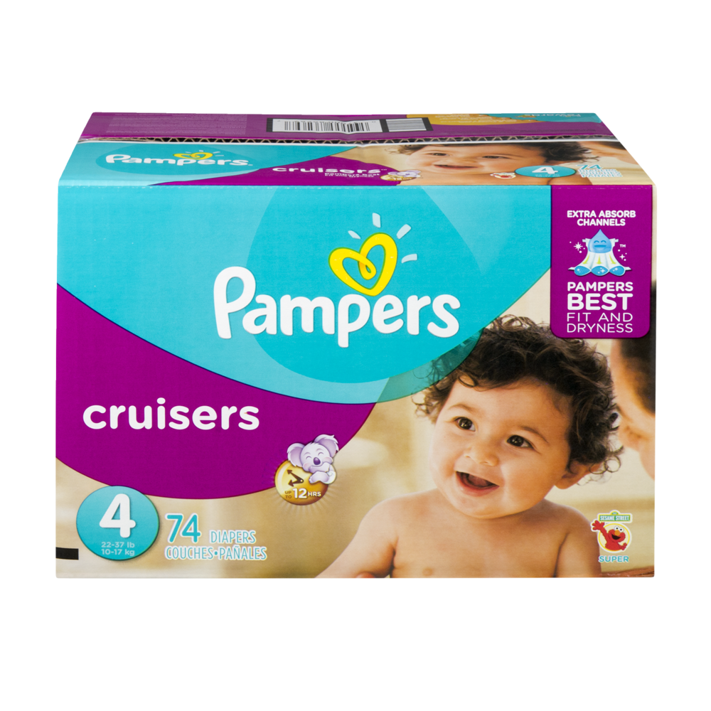 slide 1 of 1, Pampers Cruisers Super Pack Diapers - Size 4, 74 ct