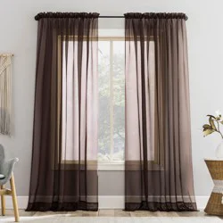 Emily Sheer Panel Espresso 59 in x 84 in