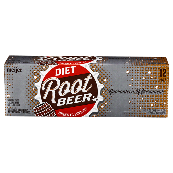 slide 1 of 2, Meijer Diet Root Beer Cans, 12 ct