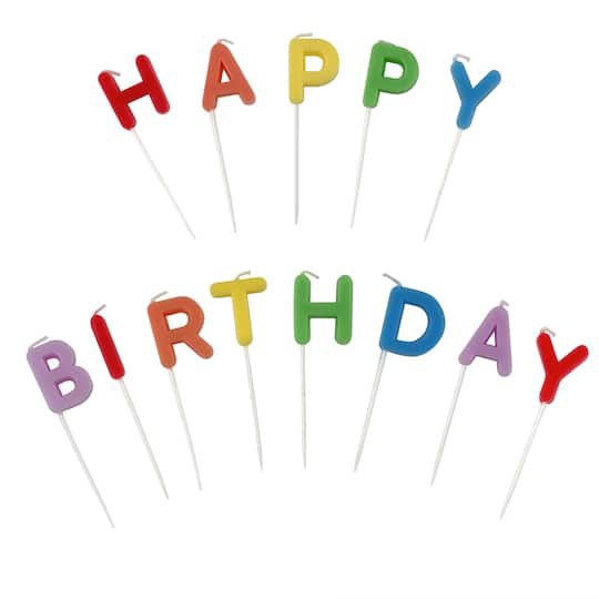 slide 1 of 15, Multicolor Happy Birthday Candle Set By Celebrate It, 4.2 in x 4 in