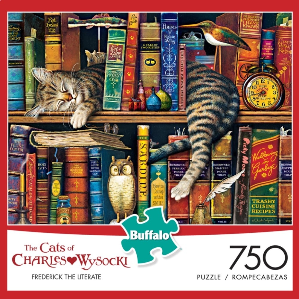 slide 1 of 1, Buffalo Games Charles Wysocki Cats: Frederick The Literate Jigsaw Puzzle, 750 ct