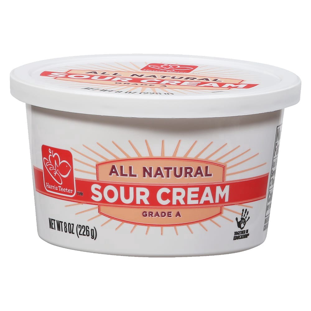 slide 5 of 5, Harris Teeter All Natural Sour Cream Grade A, 8 oz