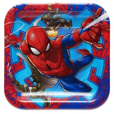 slide 1 of 2, Spider-Man Dessert Square Plate, 8 ct