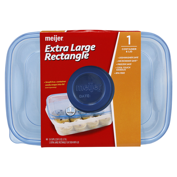 slide 4 of 9, Meijer Storage Containers, Extra Large Rectangle, 128 oz