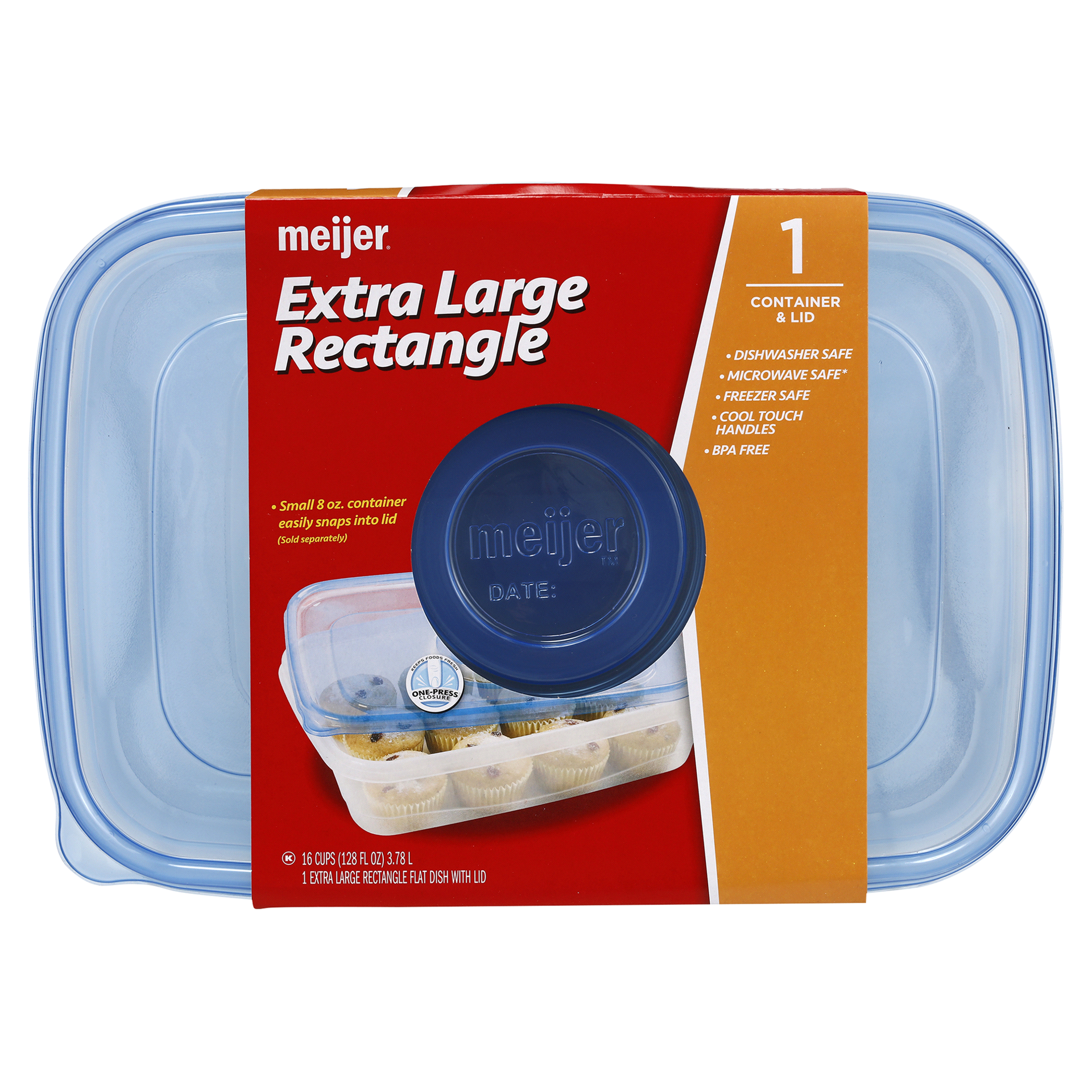 slide 5 of 9, Meijer Storage Containers, Extra Large Rectangle, 128 oz