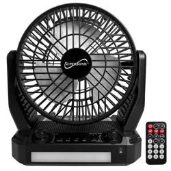 Supersonic Solar-Powered Bt Speaker With Fm Radio, Led Flashlight & Fan