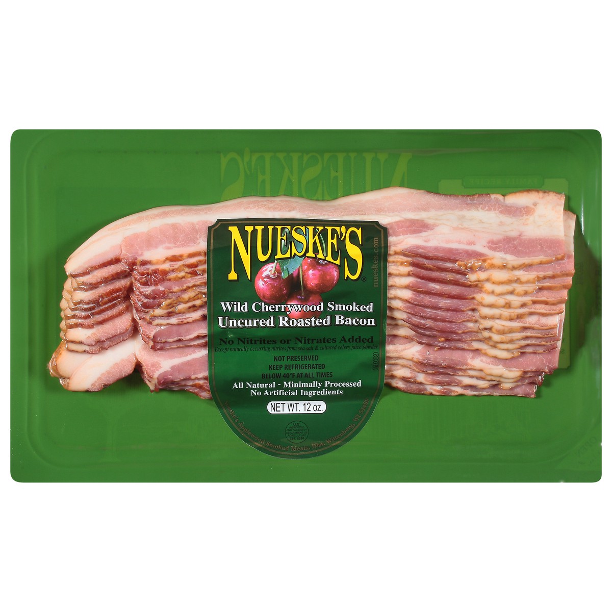 slide 1 of 14, Nueske's Wild Cherrywood Smoked Uncured Bacon, 12 oz