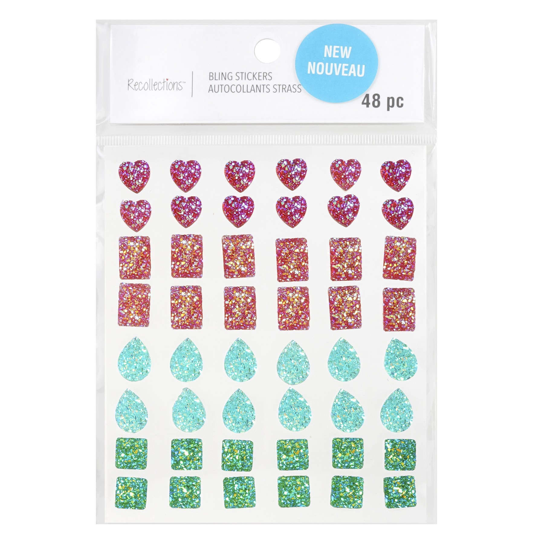 slide 2 of 4, Rainbow Bling Mix Shaped Stickers By Recollections, 2 in x 8 in