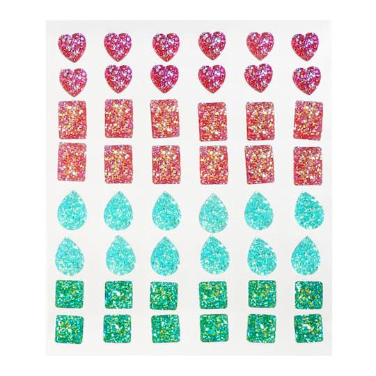 slide 1 of 4, Rainbow Bling Mix Shaped Stickers By Recollections, 2 in x 8 in