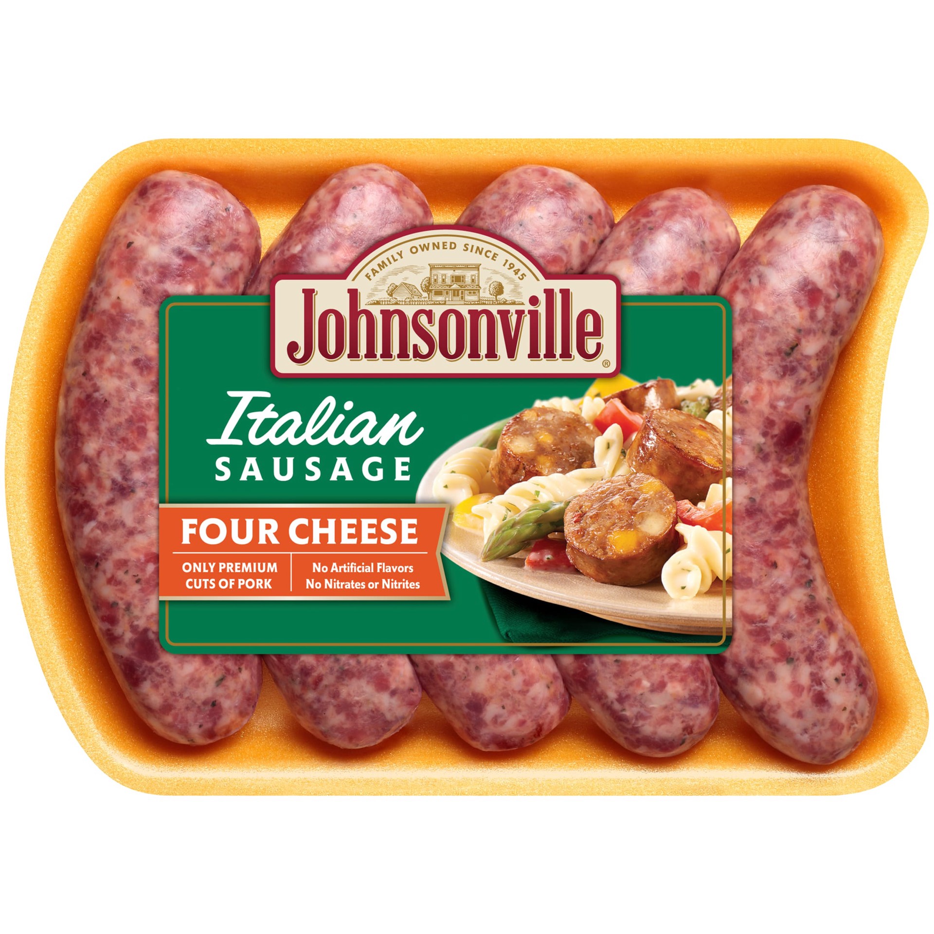 slide 1 of 6, Johnsonville Four Cheese Italian Sausage, 5 Count, 19 oz, 19 oz