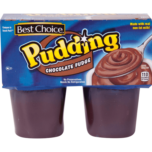 slide 1 of 1, Best Choice Chocolate Fudge Pudding, 4 ct