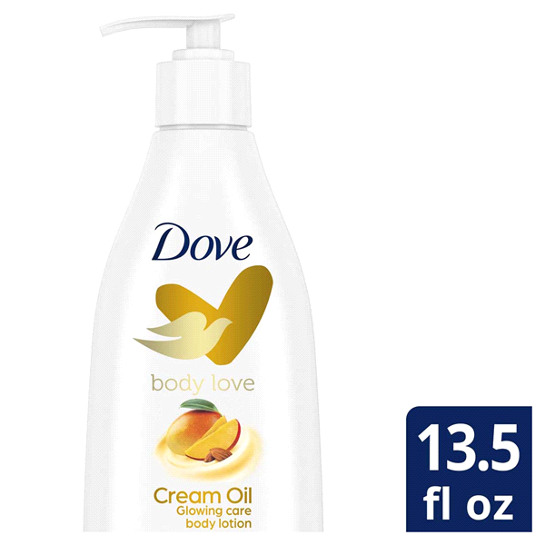 Dove Beauty Body Love Mango Cream Oil Glowing Care Body Lotion Mango & Almond 13.5 fl oz 13.5