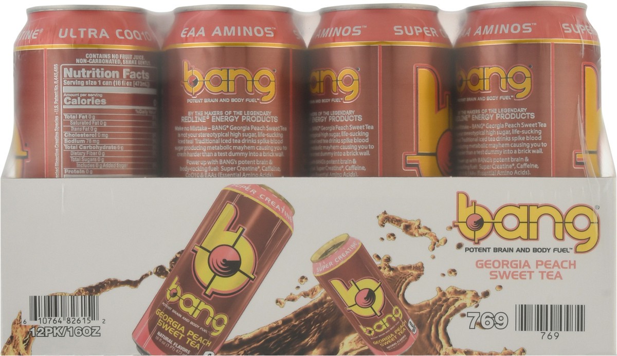 slide 8 of 12, Bang Super Creatine Georgia Peach Sweet Tea - 12 ct, 12 ct