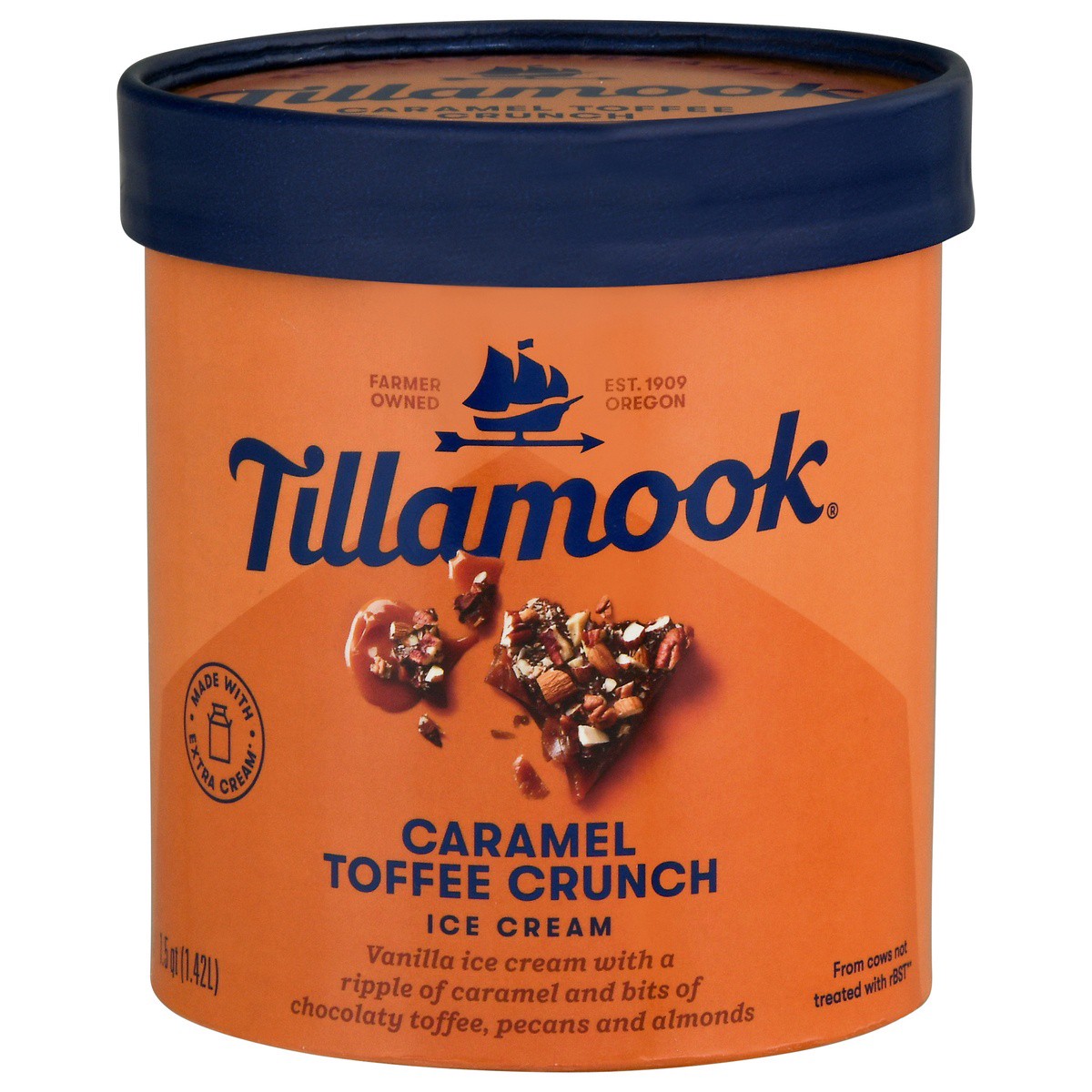 slide 1 of 1, Tillamook Caramel Toffee Crunch Ice Cream 1.5 qt, 1.5 qt