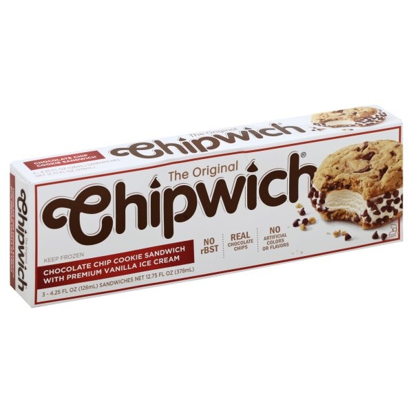 slide 1 of 4, Chipwich Cookie Sandwich, Chocolate Chip, 3 ct