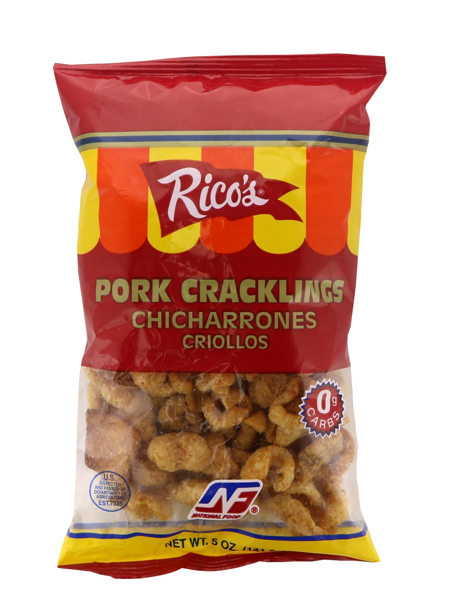 slide 1 of 1, Rico's Pork Cracklings, 5 oz