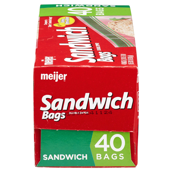 slide 12 of 29, Meijer Double Zipper Sandwich Bags, 40 ct