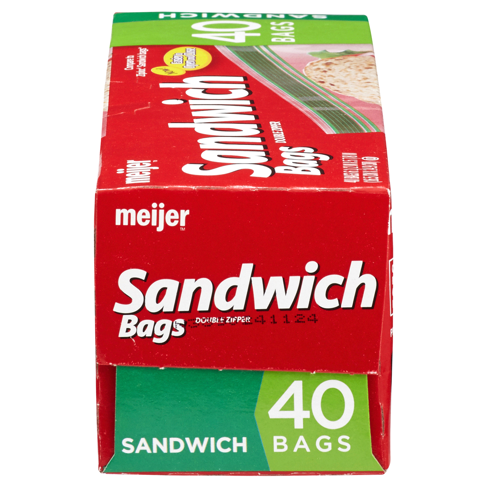 slide 13 of 29, Meijer Double Zipper Sandwich Bags, 40 ct