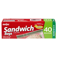 slide 19 of 29, Meijer Double Zipper Sandwich Bags, 40 ct