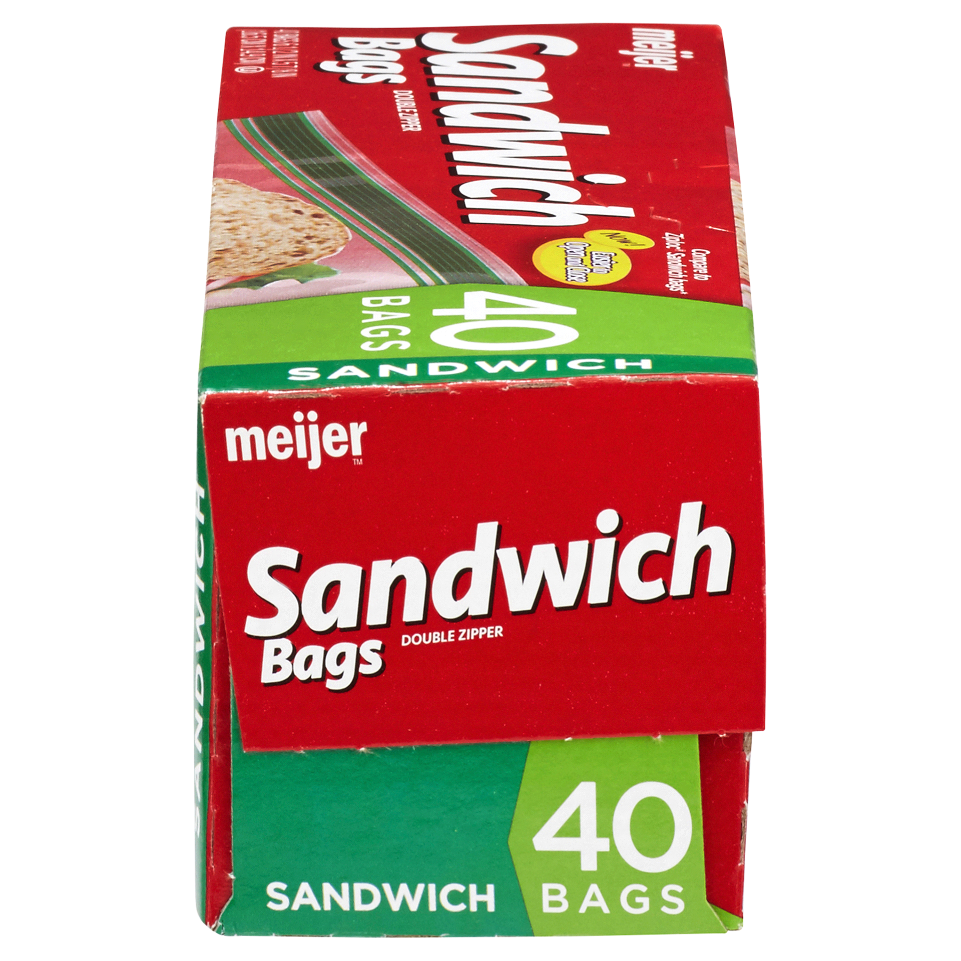 slide 25 of 29, Meijer Double Zipper Sandwich Bags, 40 ct