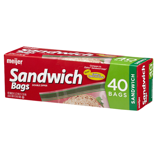 slide 8 of 29, Meijer Double Zipper Sandwich Bags, 40 ct