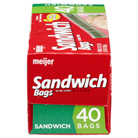 slide 11 of 29, Meijer Double Zipper Sandwich Bags, 40 ct