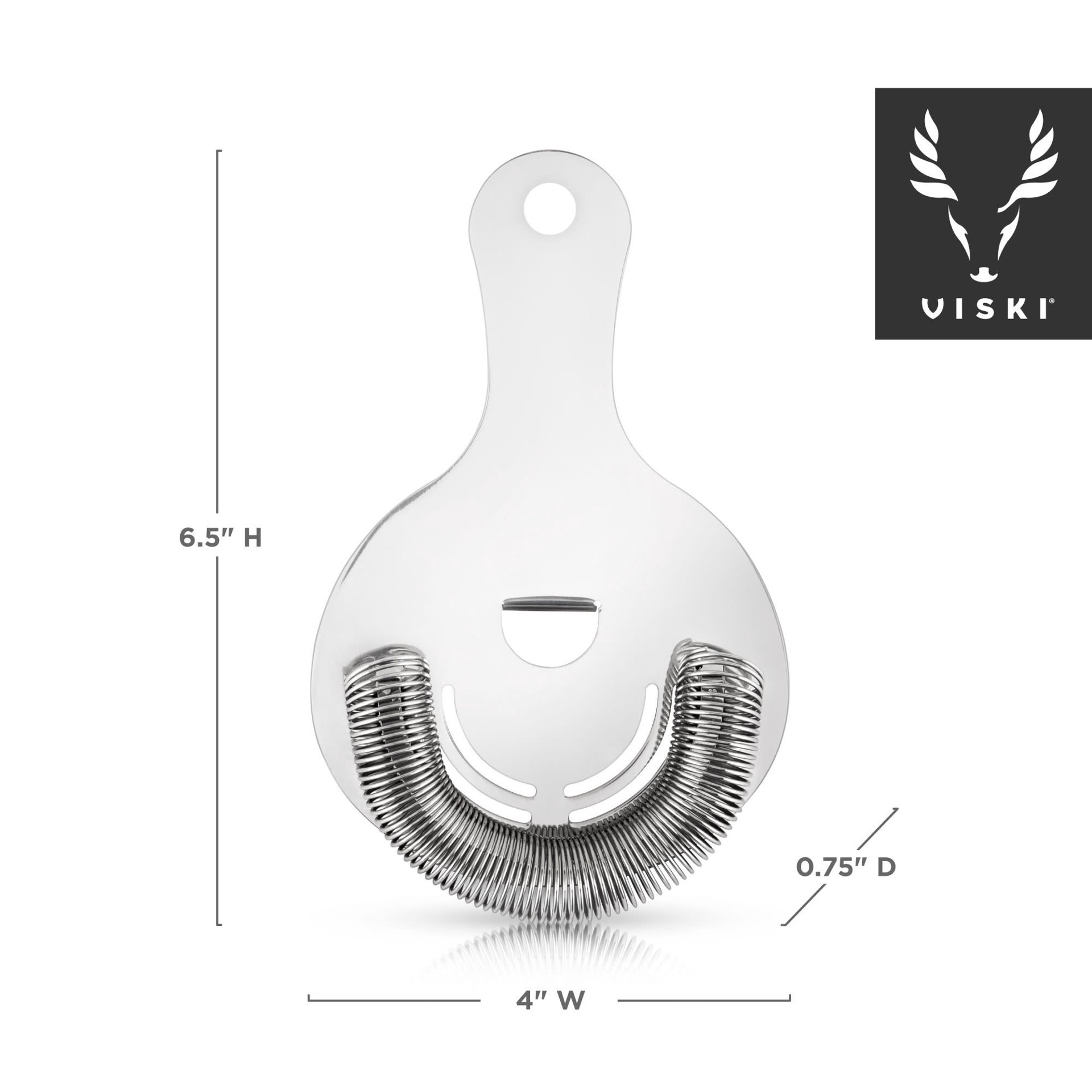 slide 2 of 5, Viski Hawthorne Strainer, Stainless Steel Cocktail Strainer, Professional Bartending Accessories , 1 ct