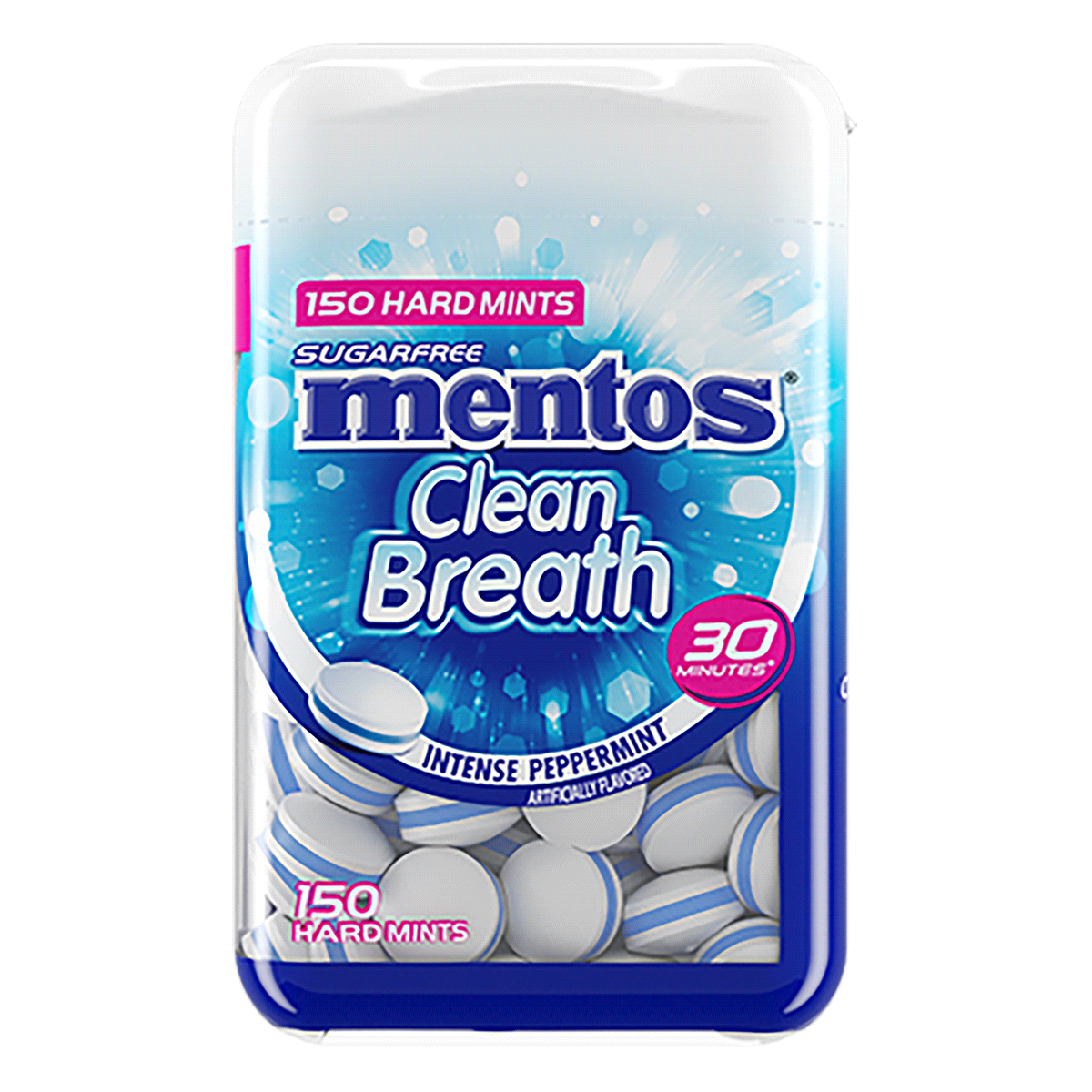 slide 1 of 9, Mentos Clean Breath Intense Peppermint Mints, 150 ct