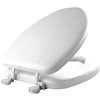 slide 2 of 5, Mayfair Elongated Cushioned Vinyl Soft Toilet Seat with Easy•Clean & Change Hinge, White, 1 ct