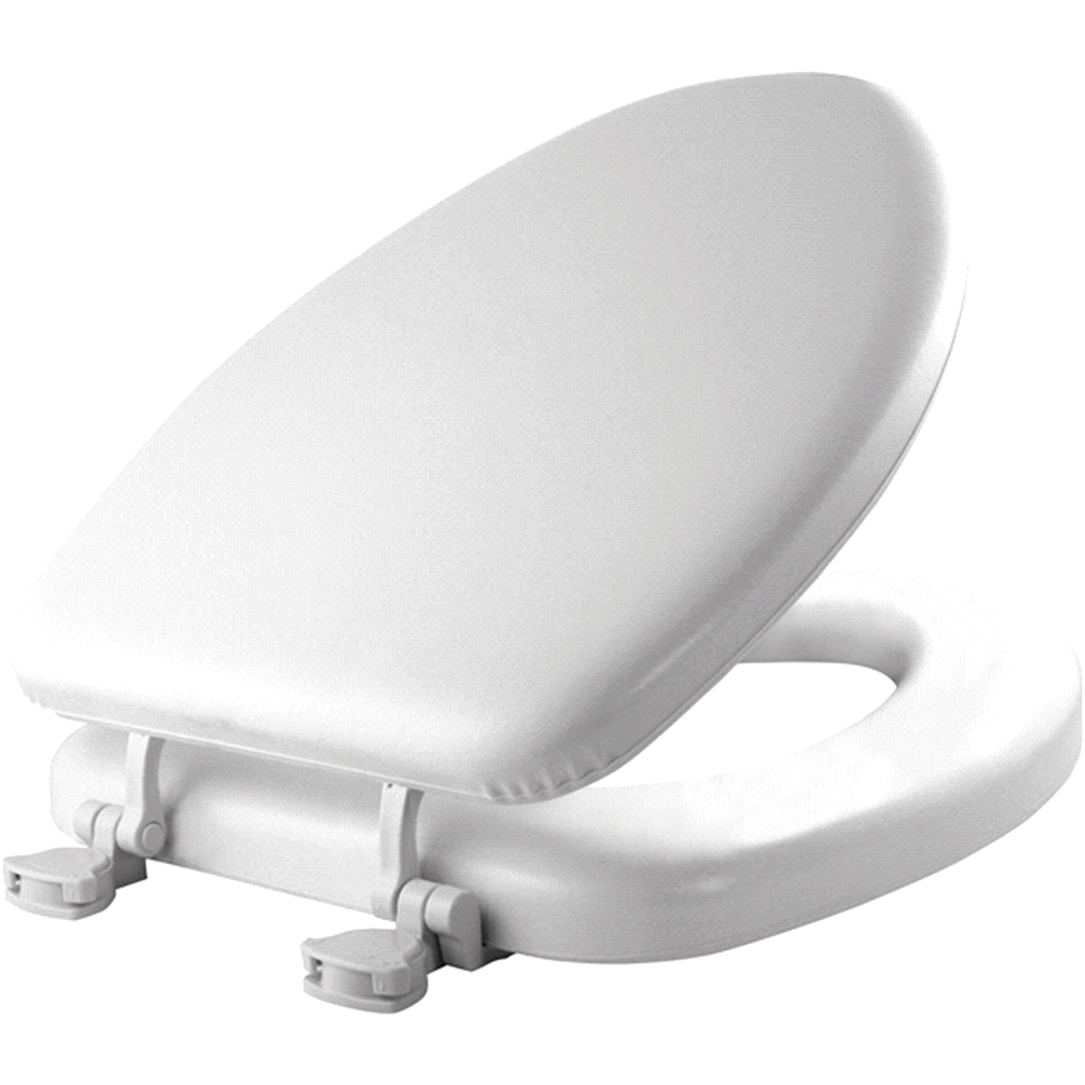 slide 5 of 5, Mayfair Elongated Cushioned Vinyl Soft Toilet Seat with Easy•Clean & Change Hinge, White, 1 ct