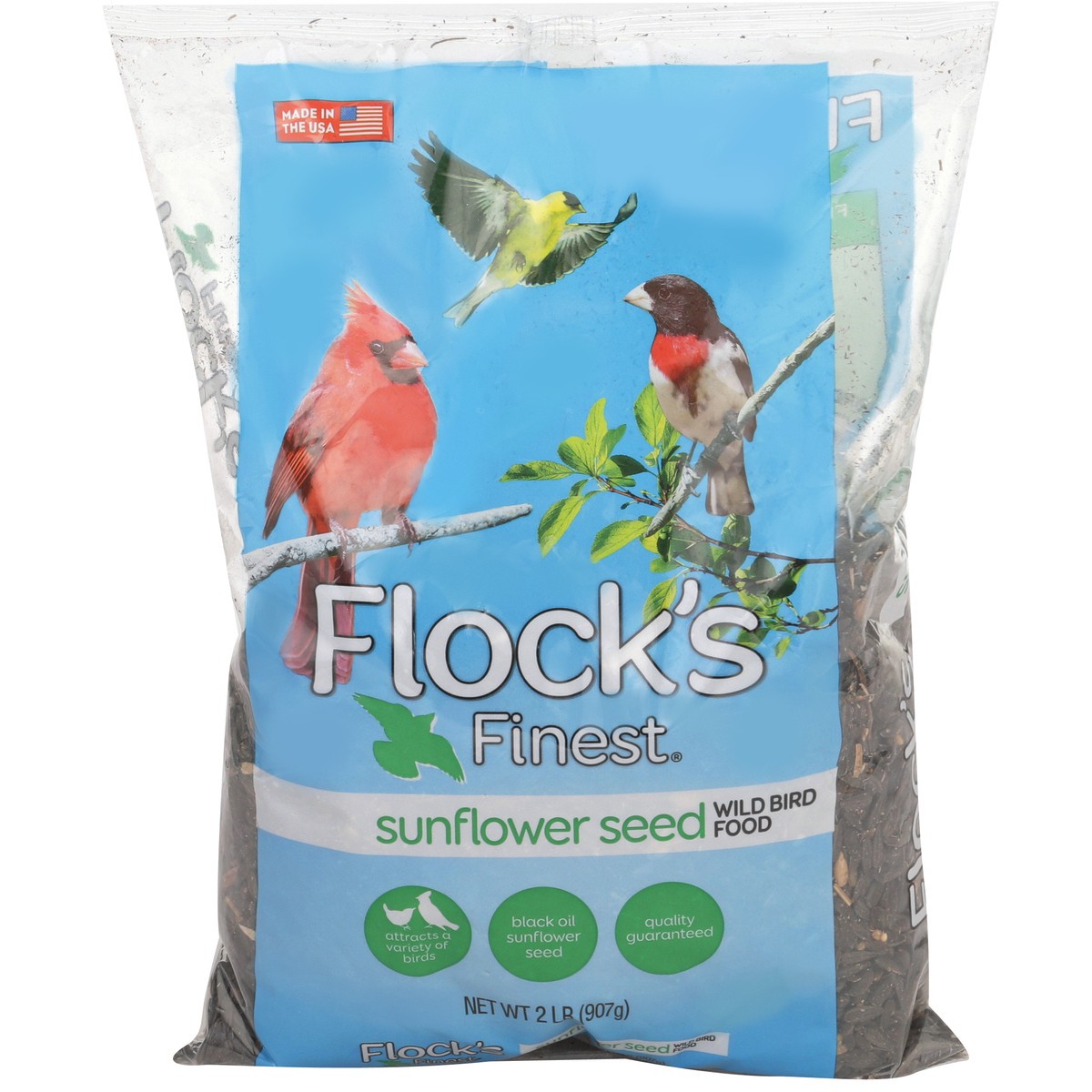 slide 1 of 8, Flock's Finest Sunflower Seed Wild Bird Food, 2 lb