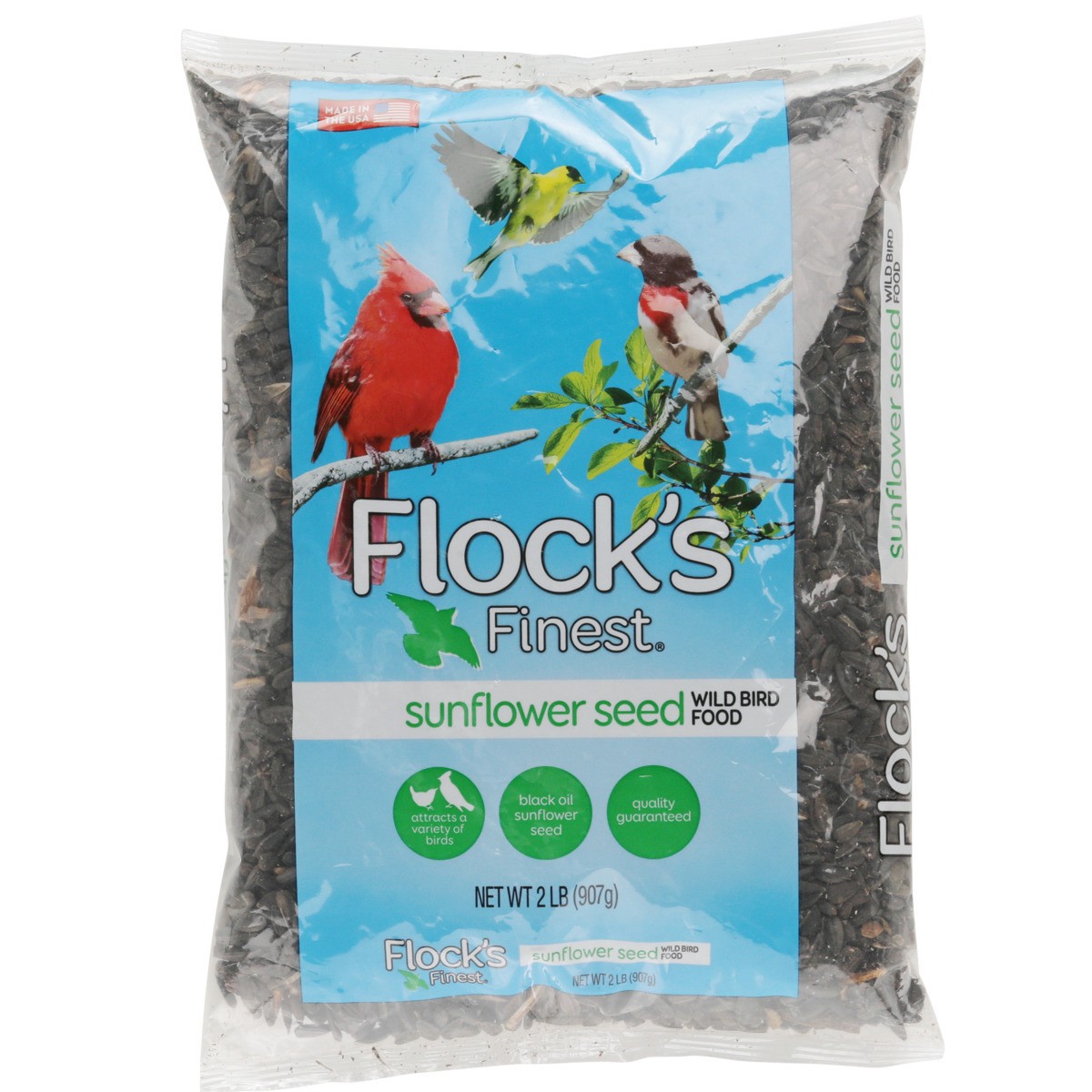 slide 4 of 8, Flock's Finest Sunflower Seed Wild Bird Food, 2 lb