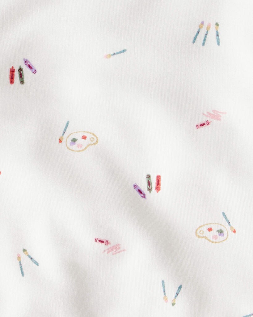 slide 3 of 4, Carter's Carters Baby Girl Paint Print PurelySoft Long-Sleeve Tee & Pant Set - Ivory Ivory 3M, 1 ct