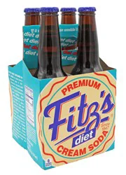 Fitz's Fitzs Diet Cream Soda - 4 ct; 12 oz