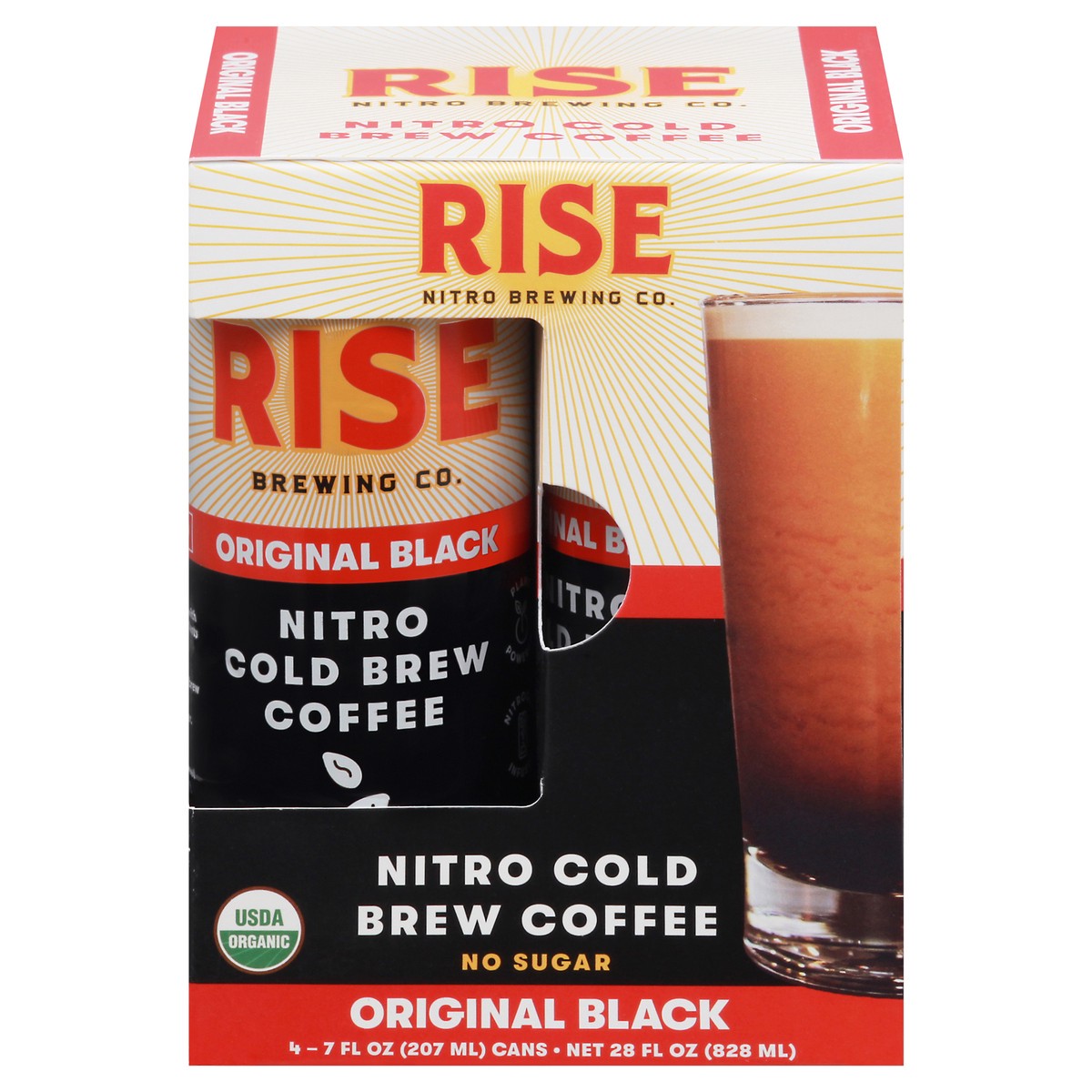slide 1 of 10, RISE Brewing Co. Nitro Cold Brew Original Black Coffee 4-7 fl oz Cans, 4 ct