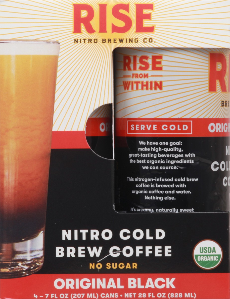 slide 7 of 10, RISE Brewing Co. Nitro Cold Brew Original Black Coffee 4-7 fl oz Cans, 4 ct