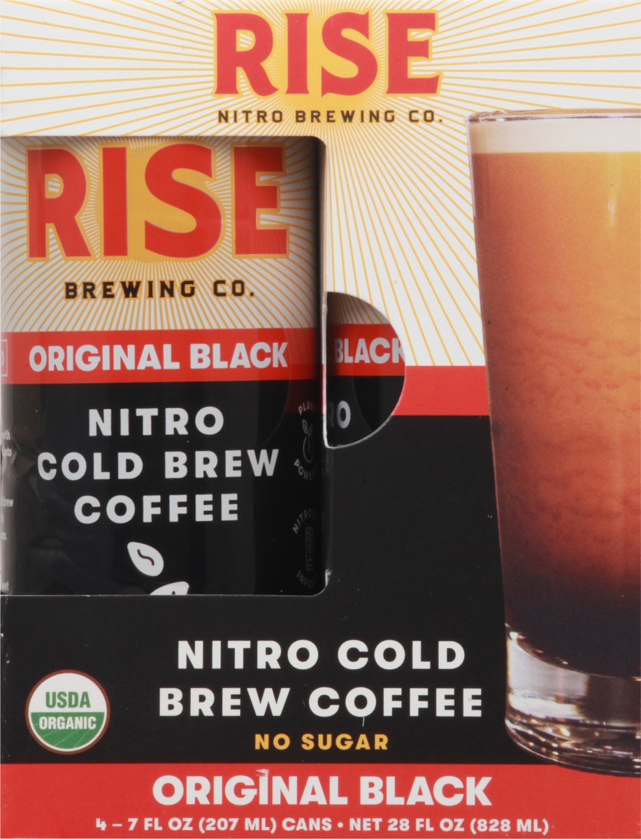 slide 9 of 10, RISE Brewing Co. Nitro Cold Brew Original Black Coffee 4-7 fl oz Cans, 4 ct