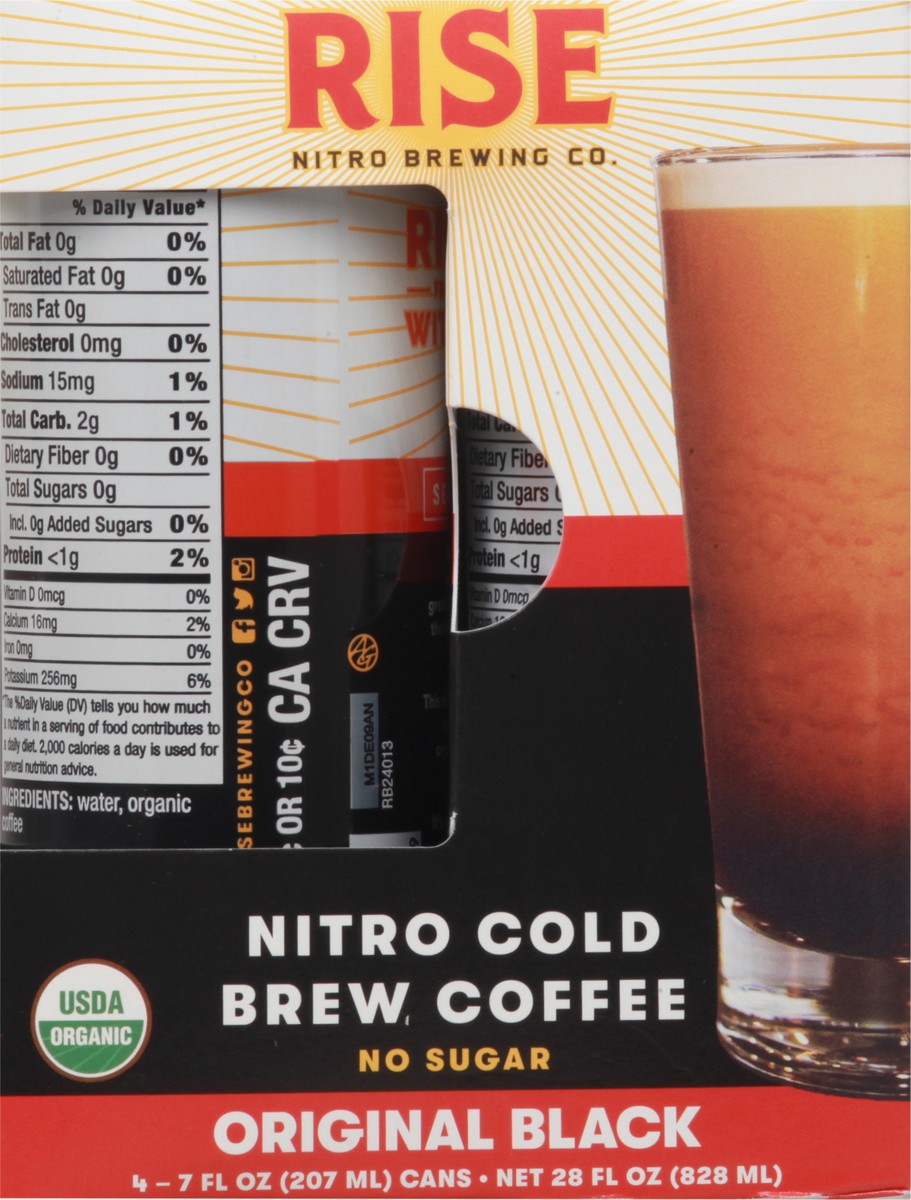 slide 10 of 10, RISE Brewing Co. Nitro Cold Brew Original Black Coffee 4-7 fl oz Cans, 4 ct