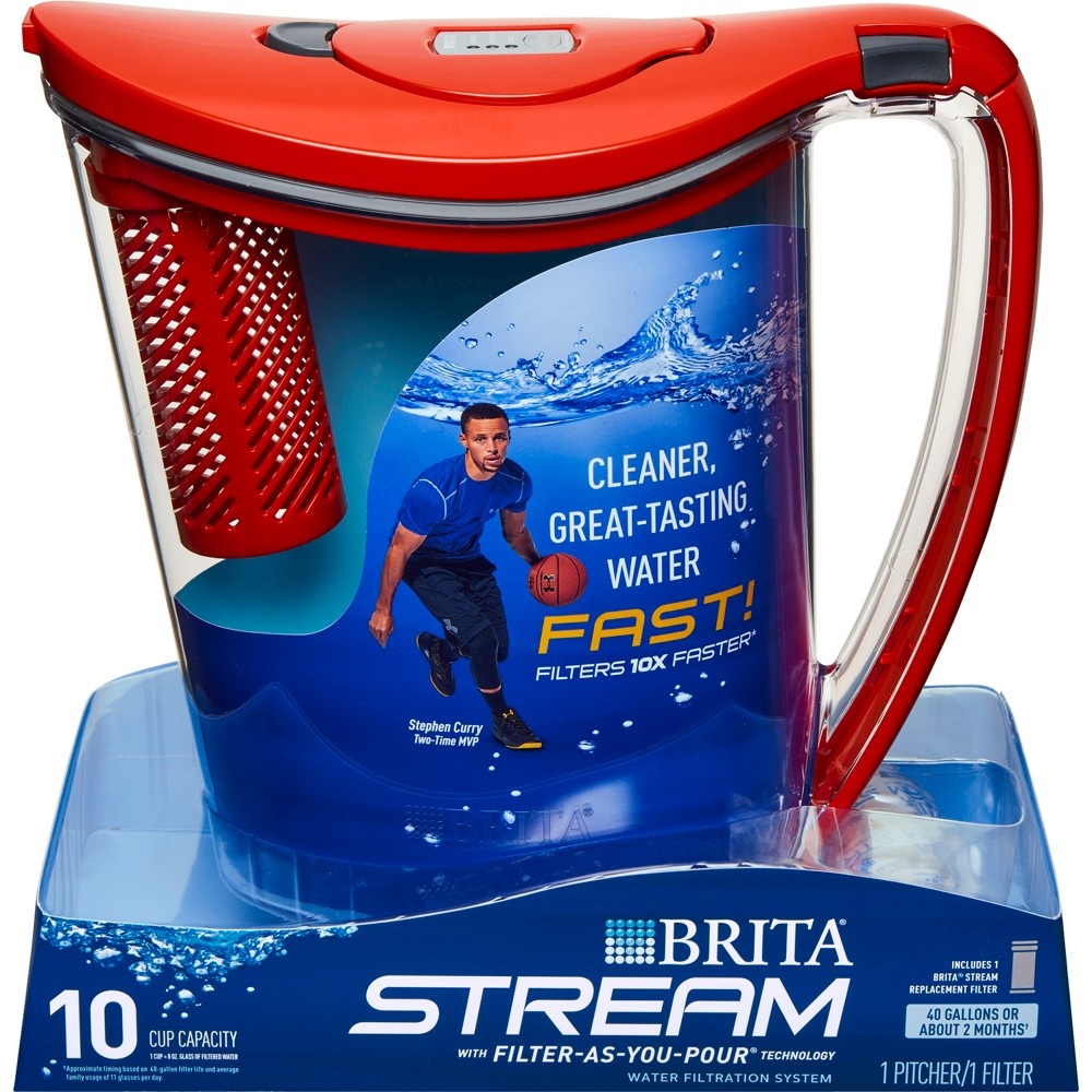 slide 6 of 13, Brita Stream Hydro Filter As You Pour Water Pitcher, 10 cup