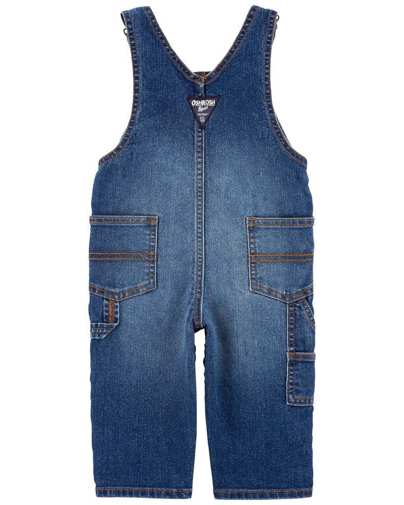 slide 3 of 3, Oshkosh Baby Boy Stretch Denim Classic Overalls Dark Wash 6M, 1 ct